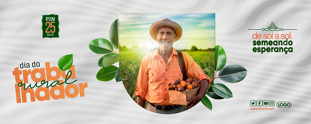Social Media Banner Dia do Trabalhador Rural PSD Editável