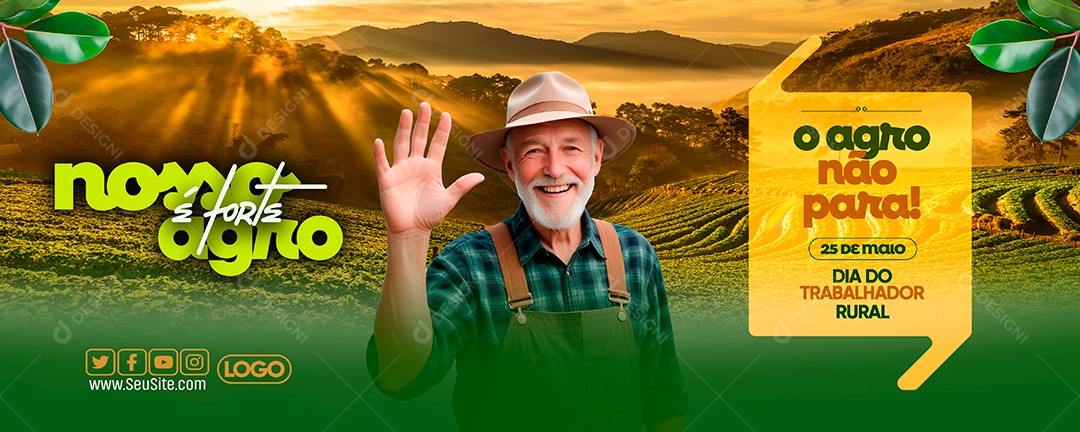 Social Media Banner Dia do Trabalhador Rural PSD Editável