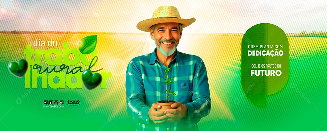 Social Media Banner Dia do Trabalhador Rural PSD Editável