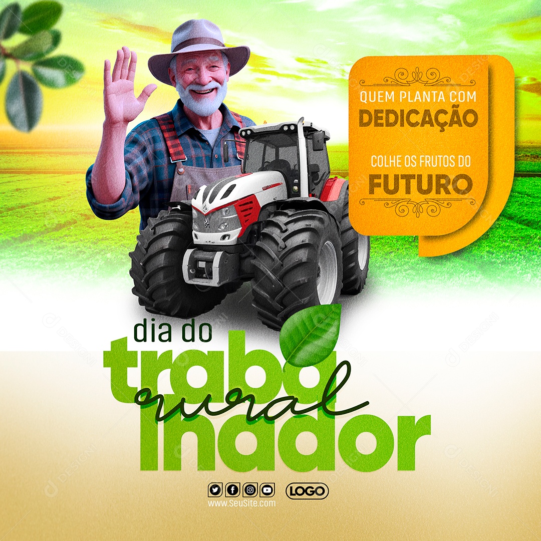 Social Media Feed Dia do Trabalhador Rural PSD Editável