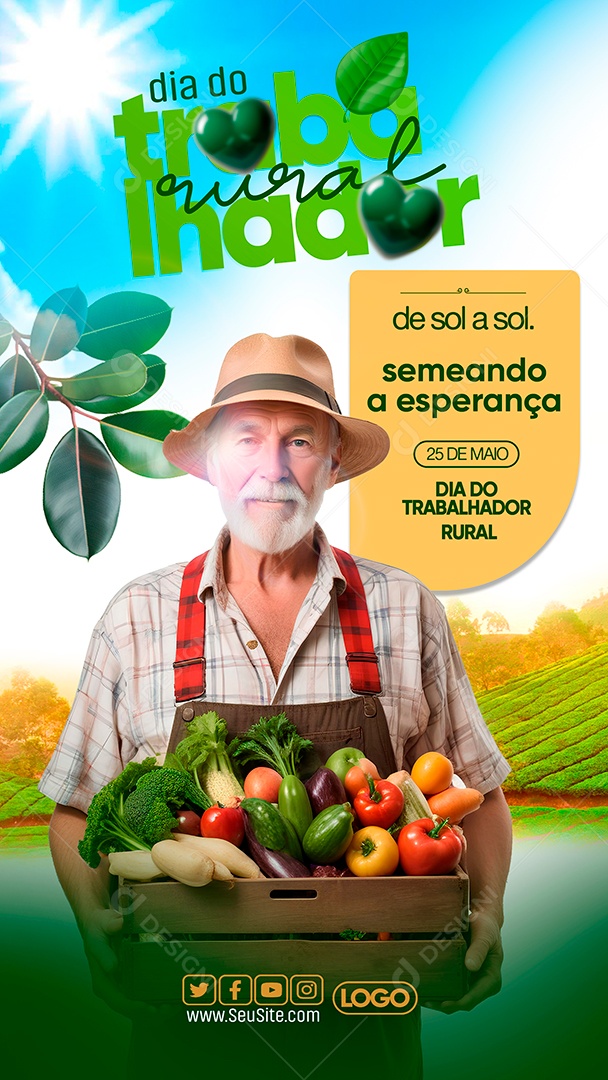 Social Media Story Dia do Trabalhador Rural PSD Editável