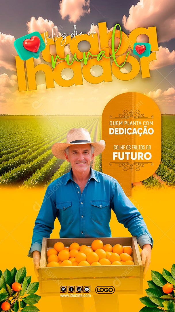 Social Media Story Dia do Trabalhador Rural PSD Editável