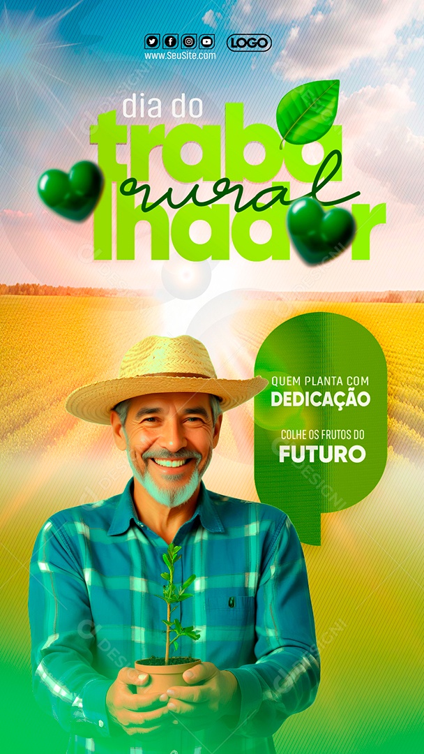 Social Media Story Dia do Trabalhador Rural PSD Editável