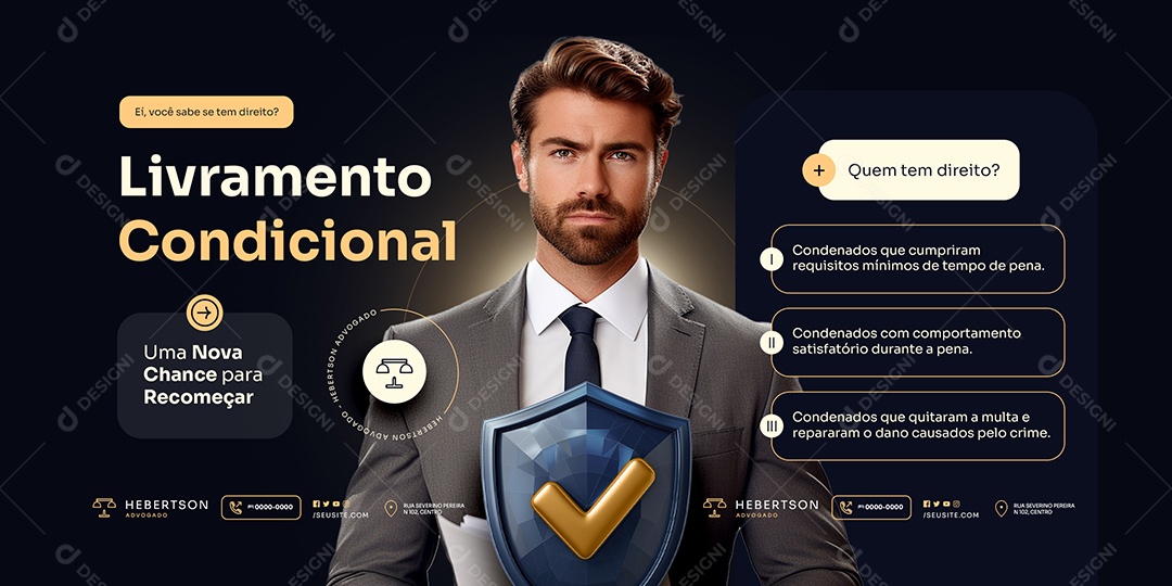 Banner Livramento Condicional Social Media PSD Editável