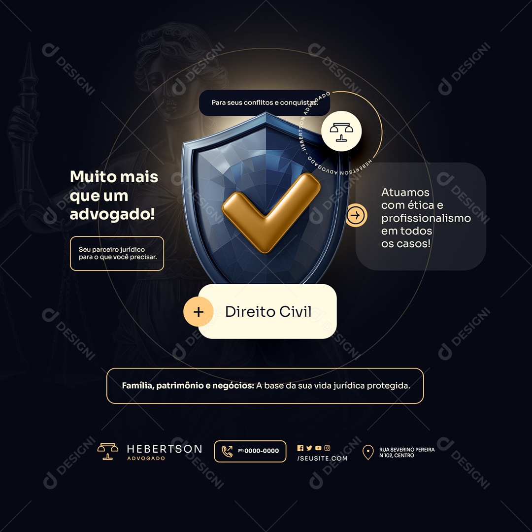 Muito mais que Advogado Social Media PSD Editável