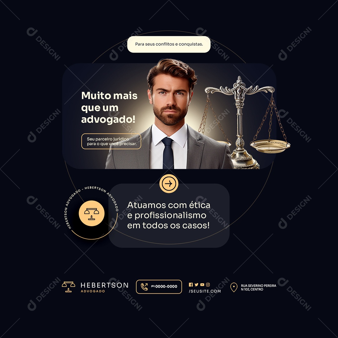Atuamos com Ética e Profissionalismo Social Media PSD Editável