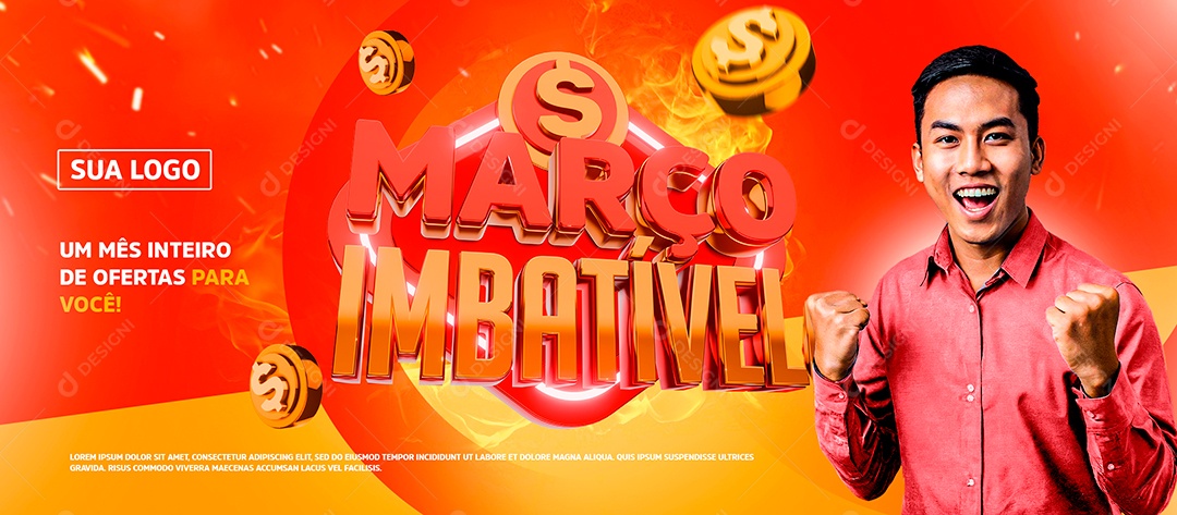 Março Imbatível Social Media Banner PSD Editável