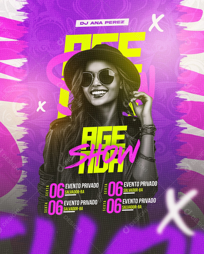 Agenda Show Dj Anaperez Feed Social Media PSD Editável