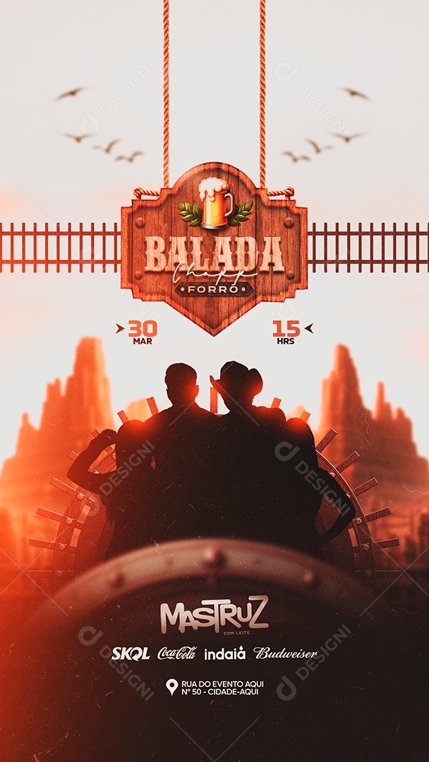 Balada Chopp Forró Story Social Media PSD Editável