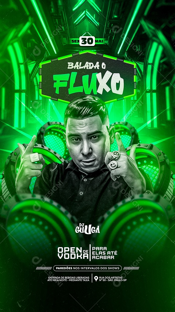 Balada Fluxo Story Social Media PSD Editável