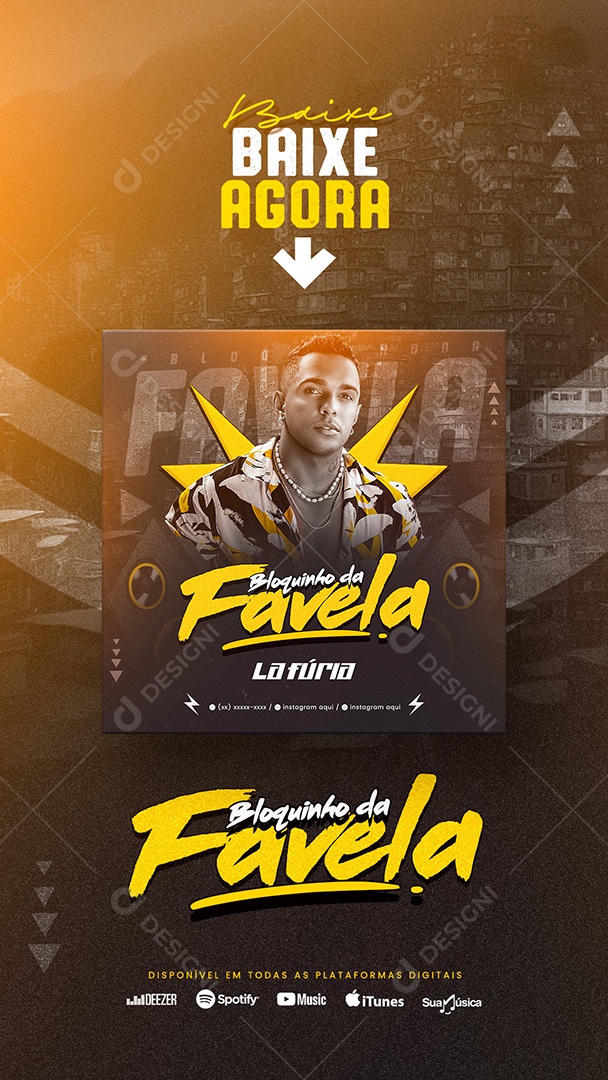 CD Bloquinho da Favela Baixe Agora Social Media PSD Editável