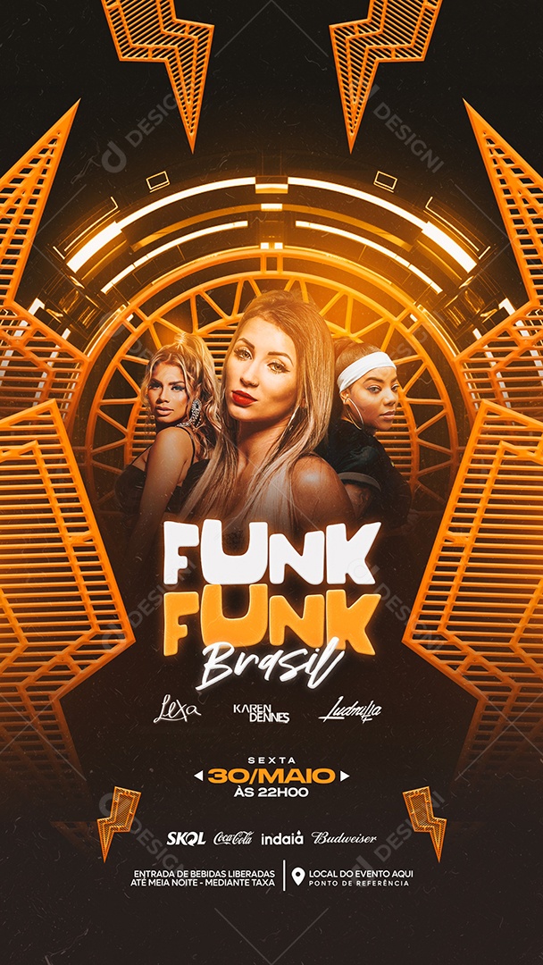Funk Funk Brasil Story Social Media PSD Editável