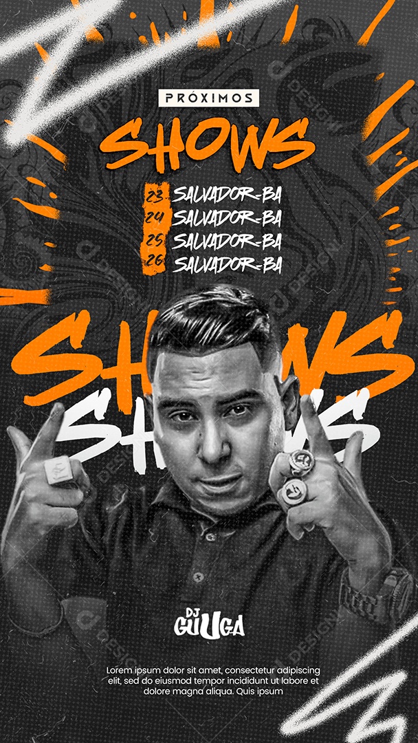 Próximos Shows Dj Guuga Story Social Media PSD Editável