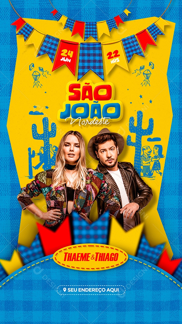 São João Nordeste Story Social Media PSD Editável