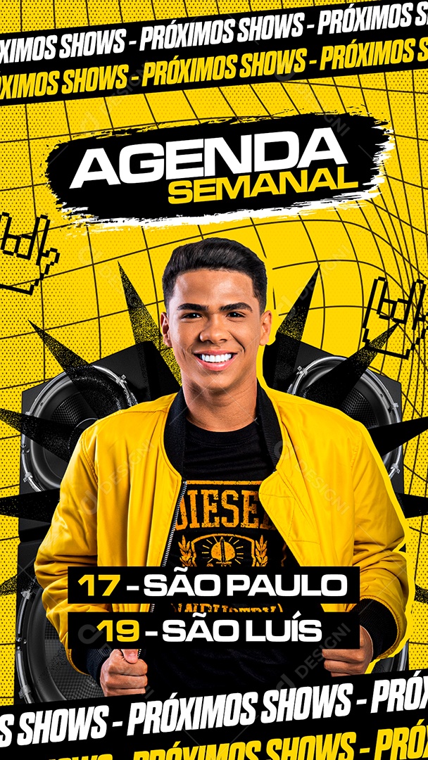 Agenda Semanal de Shows Social Media PSD Editável