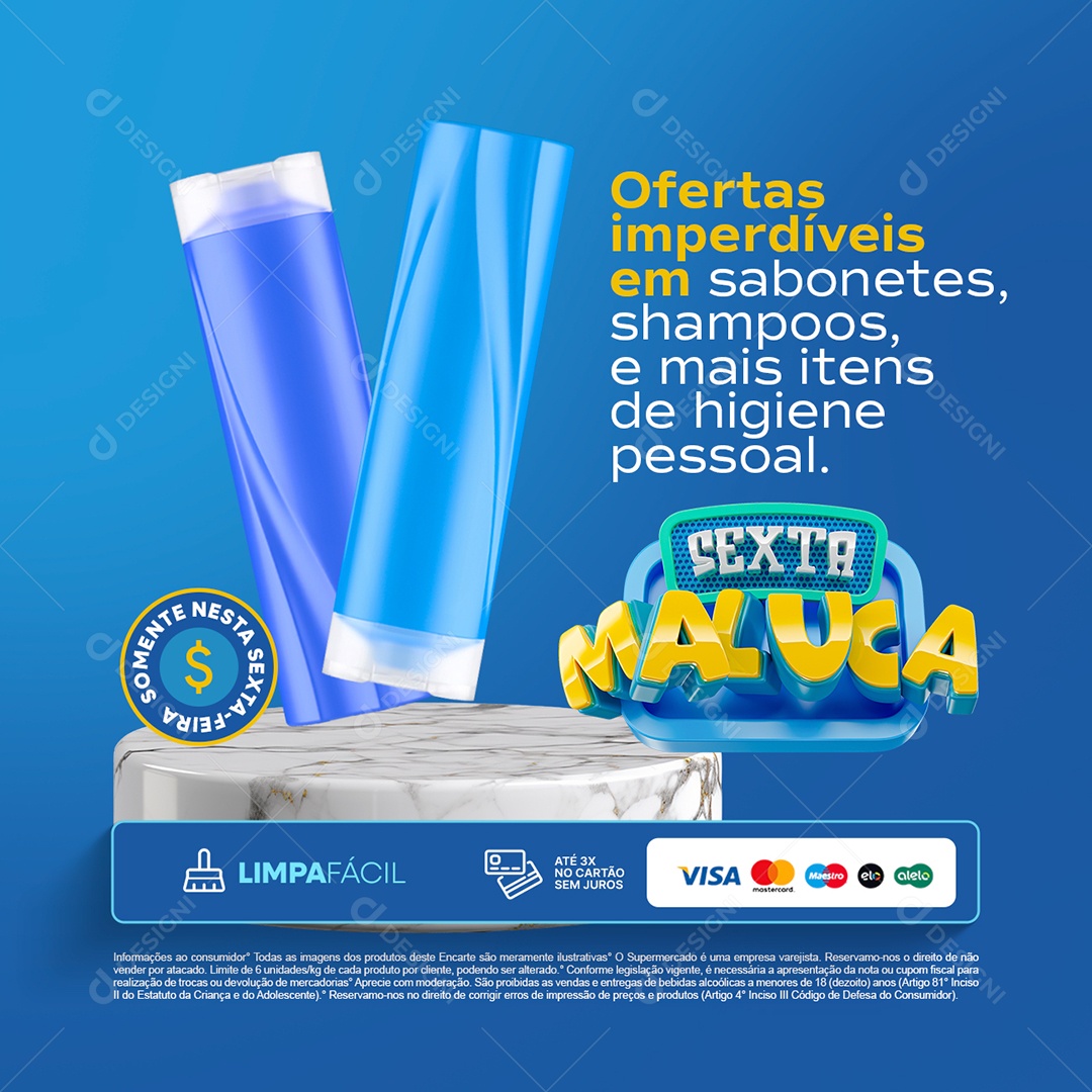 Sexta Maluca Ofertas Imperdíveis em Sabonetes Shampoos Social Media PSD Editável
