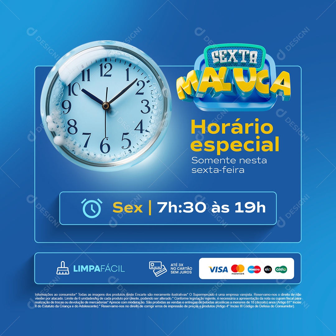 Sexta Maluca Horário Especial Social Media PSD Editável