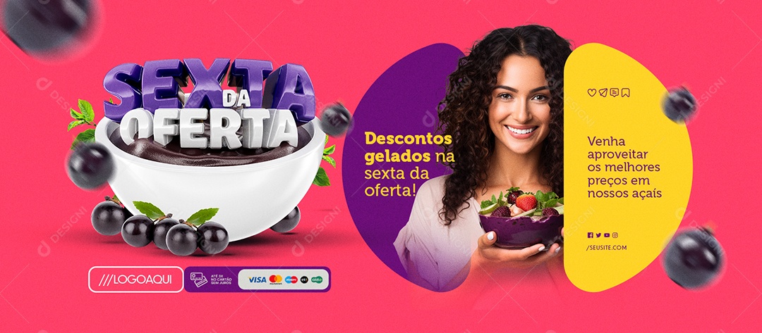 Banner Sexta da Ofertas Desconto Gelados Social Media PSD Editável