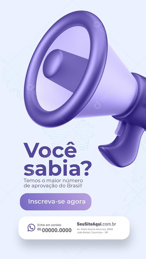 Story Faculdade Você Sabia Temos o Maior Número de Aprovação do Brasil Social Media PSD Editável