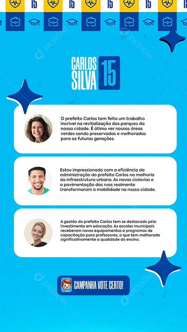 Story O Prefeito Carlos tem Feito um Trabalho Incrível Social Media PSD Editável