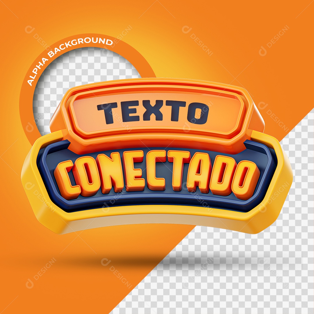 Conectado Texto 3D para Composição PSD