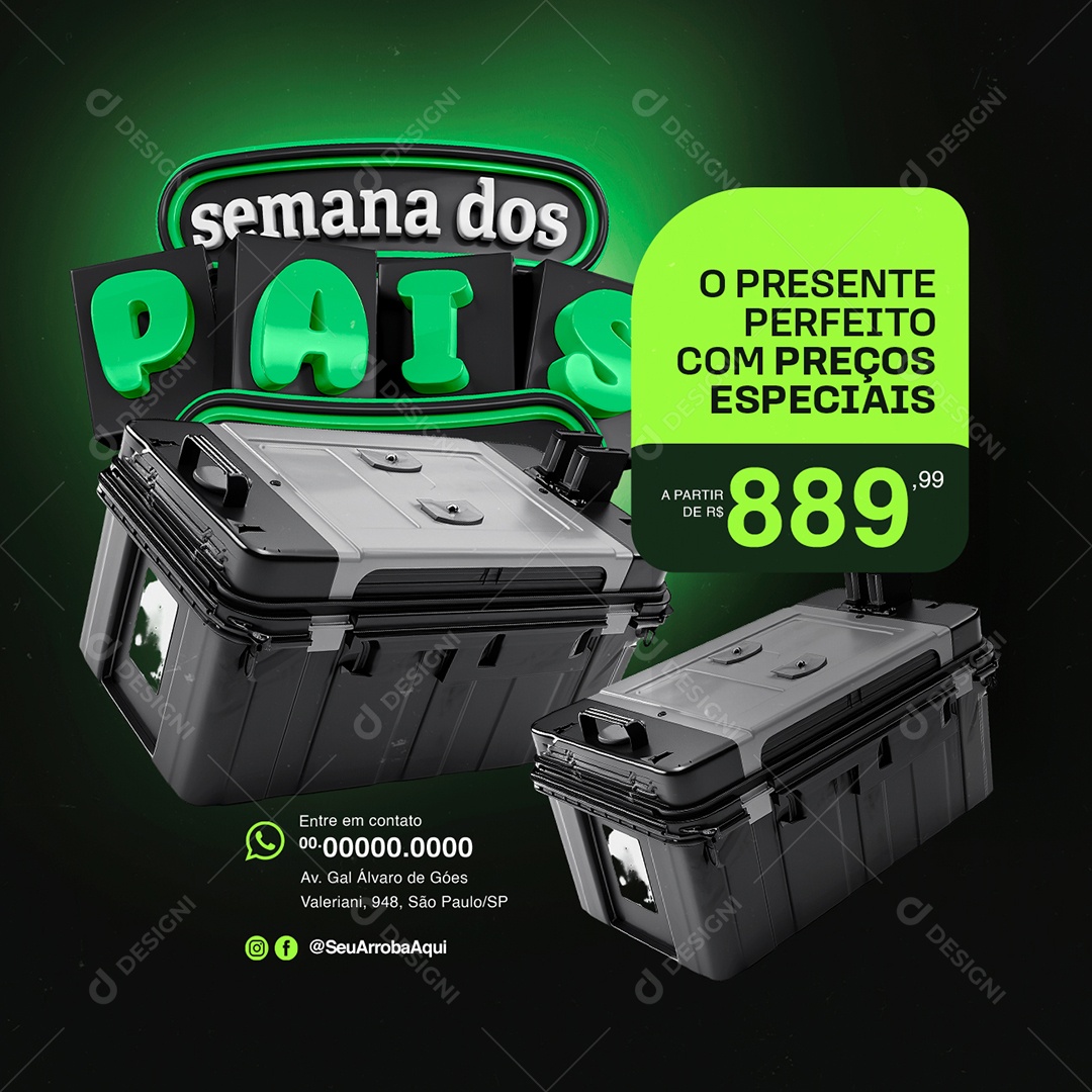 Semana dos Pais o Presente Surpreenda Perfeito com Preços Especiais Social Media PSD Editável