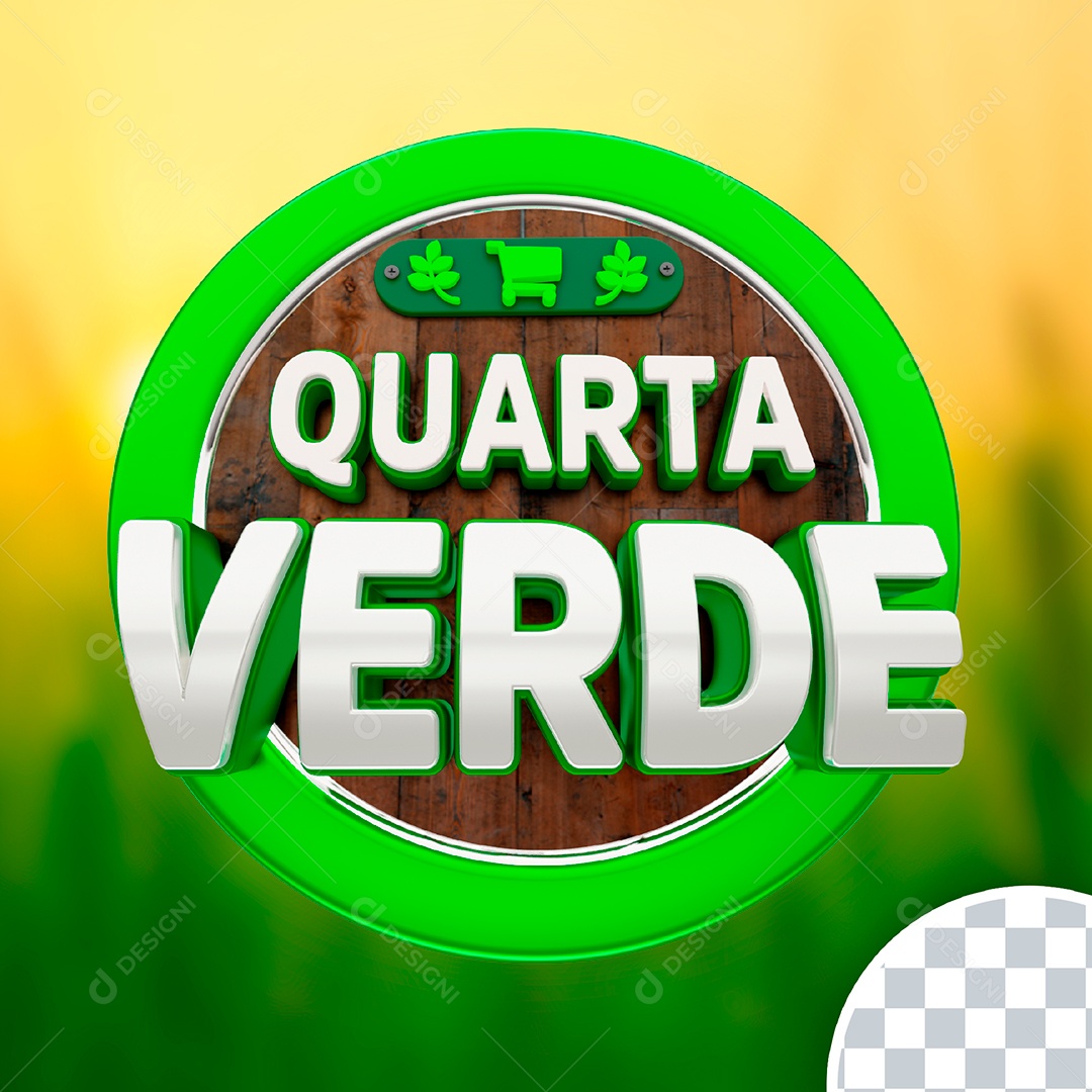 Selo 3D Varejo Para Composição Quarta Verde PSD