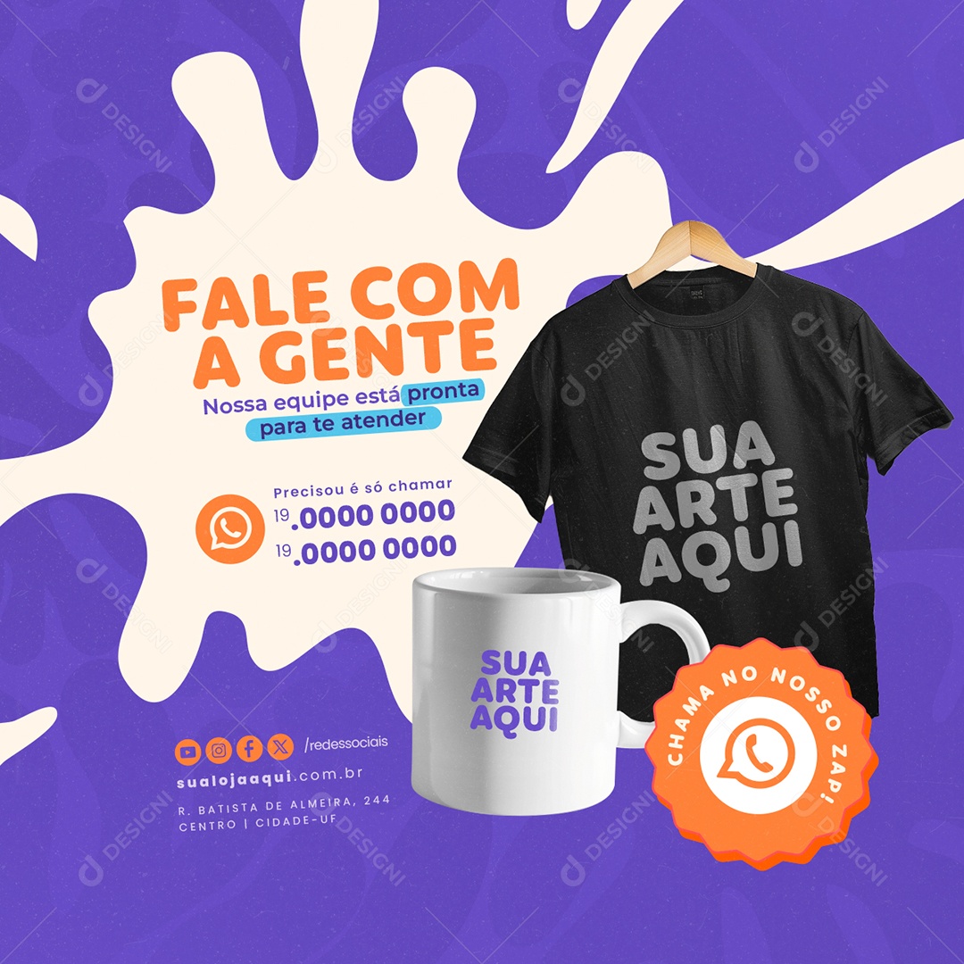 Fale Com a Gente Social Media PSD Editável