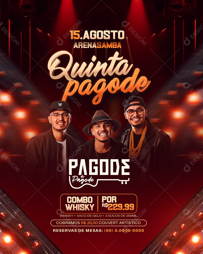 Flyer Quinta Pagode Artistas Social Media PSD Editável