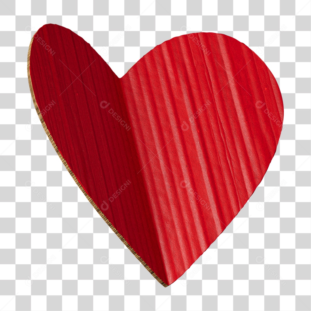 Coração Vermelho de Papel PNG Transparente