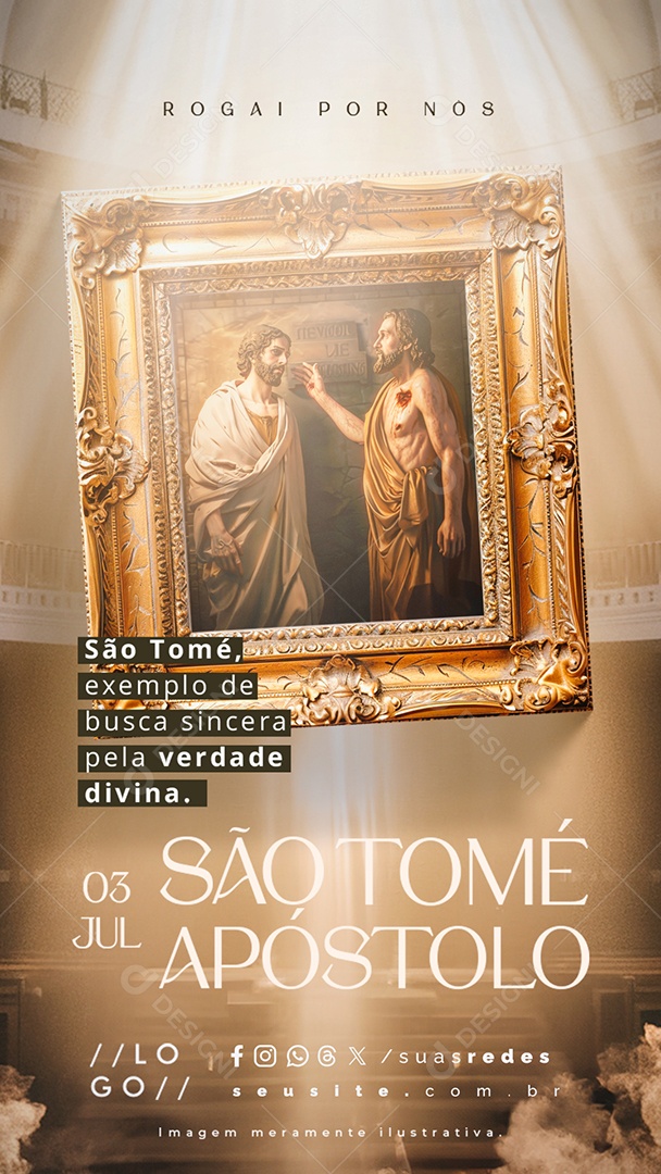 Story Dia de São Tomé Apóstolo 03 de Julho Exemplo de Busca Sincera Social Media PSD Editável