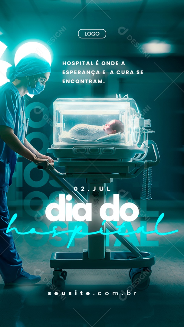 Story Dia do Hospital 02 de Julho é Onde a Esperança e a Cura se Encontram Social Media PSD Editável