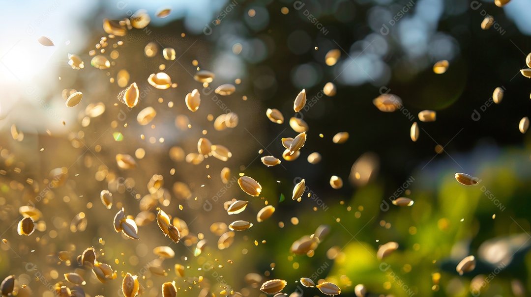 Cereais orgânicos naturais e sementes de grãos