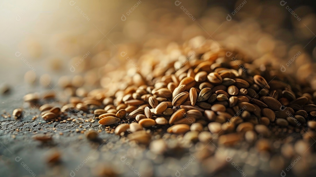 Cereais orgânicos naturais e sementes de grãos