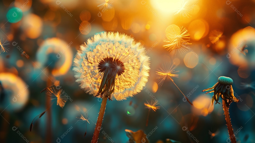 Flores dente de leão no campo