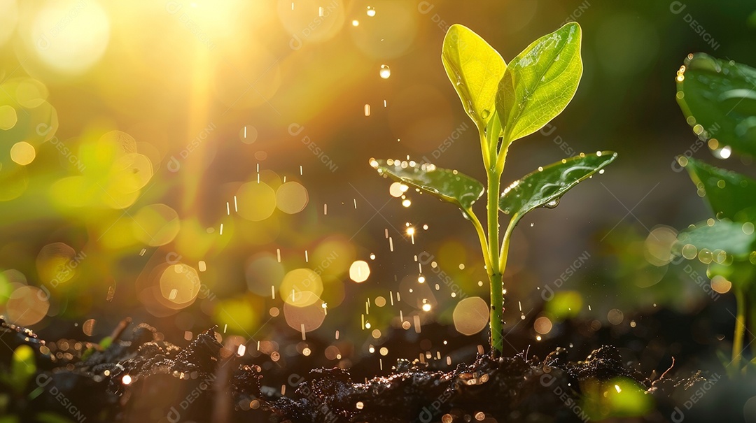 Planta nascendo em solo