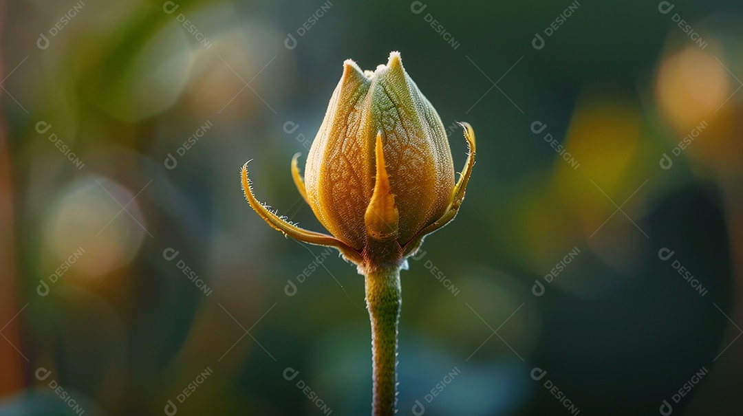 Um botão de flor fechado