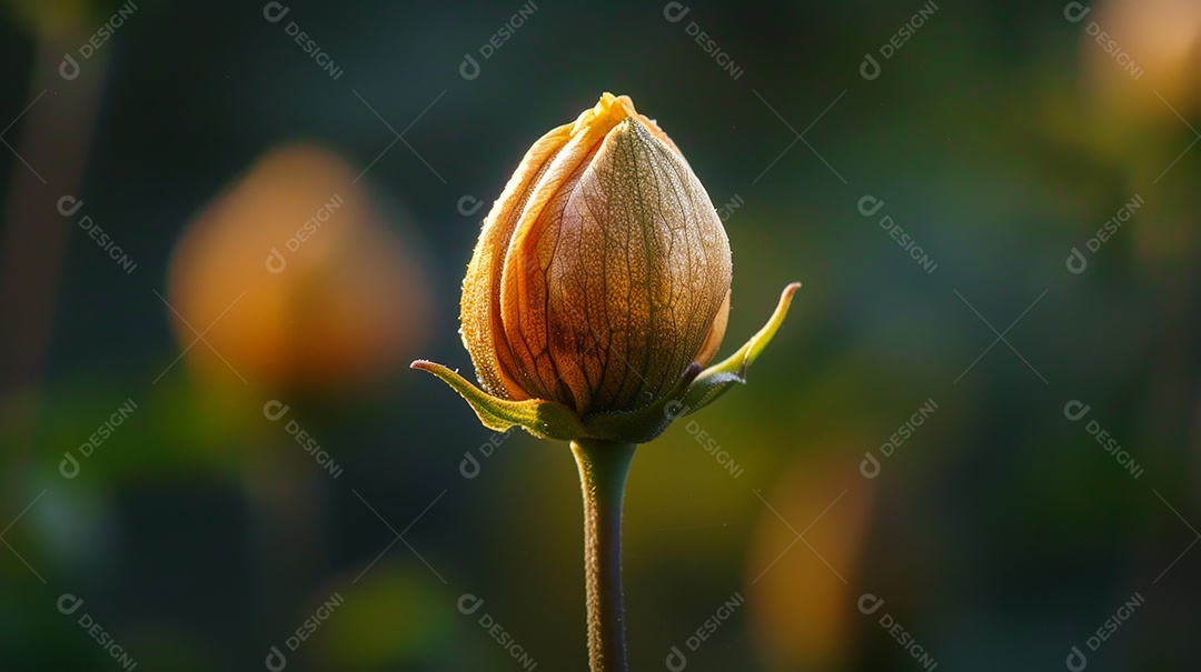Um botão de flor fechado
