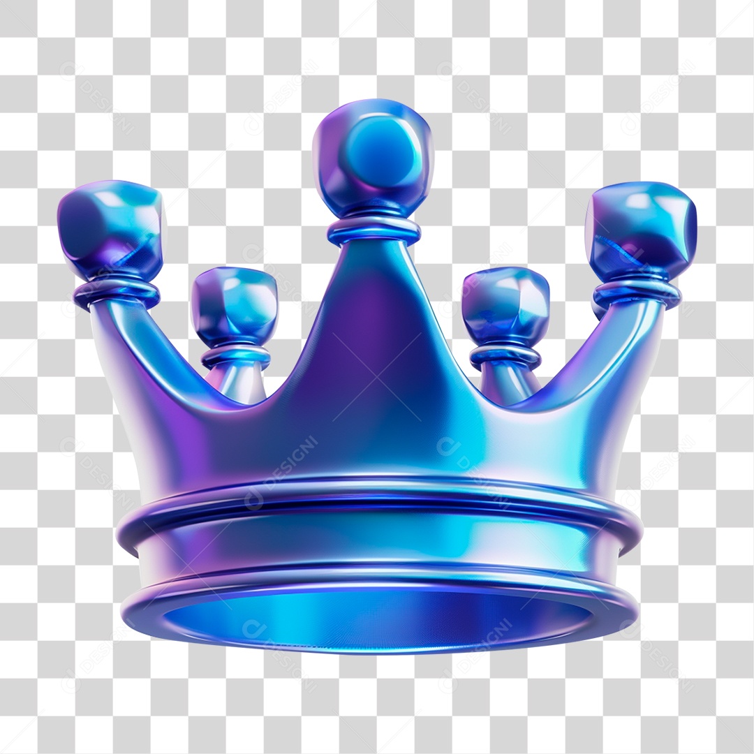 Elemento 3D Coroa de Reino PNG Transparente