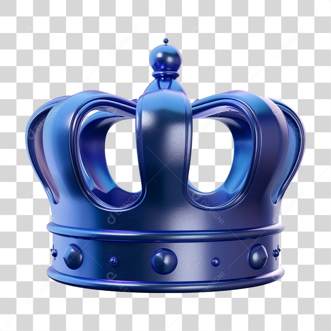 Elemento 3D Coroa de Reino PNG Transparente