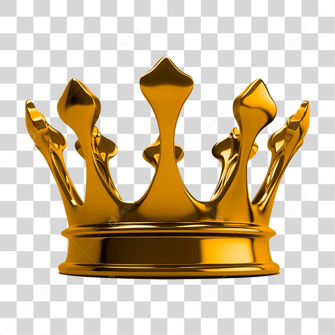 Elemento 3D Coroa de Reino PNG Transparente