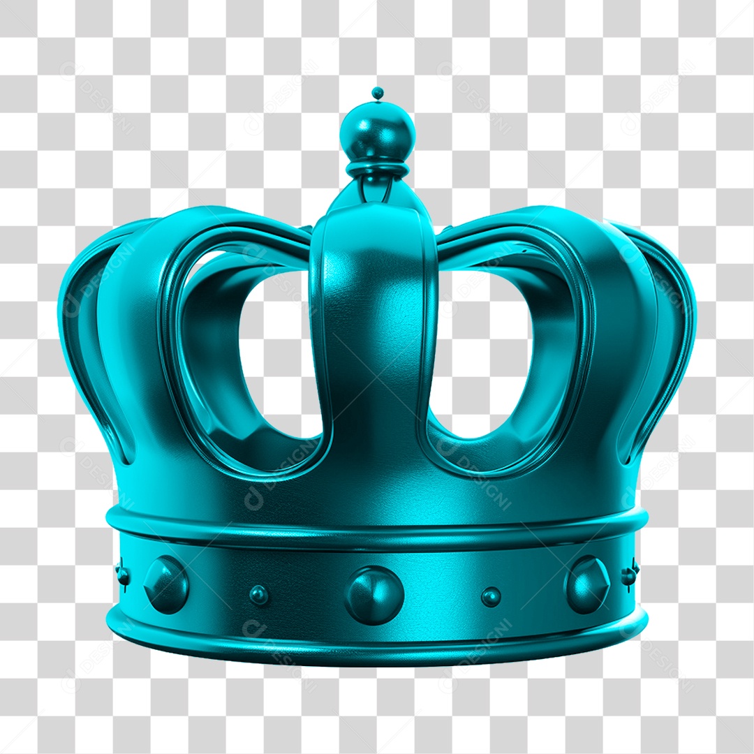Elemento 3D Coroa de Reino PNG Transparente