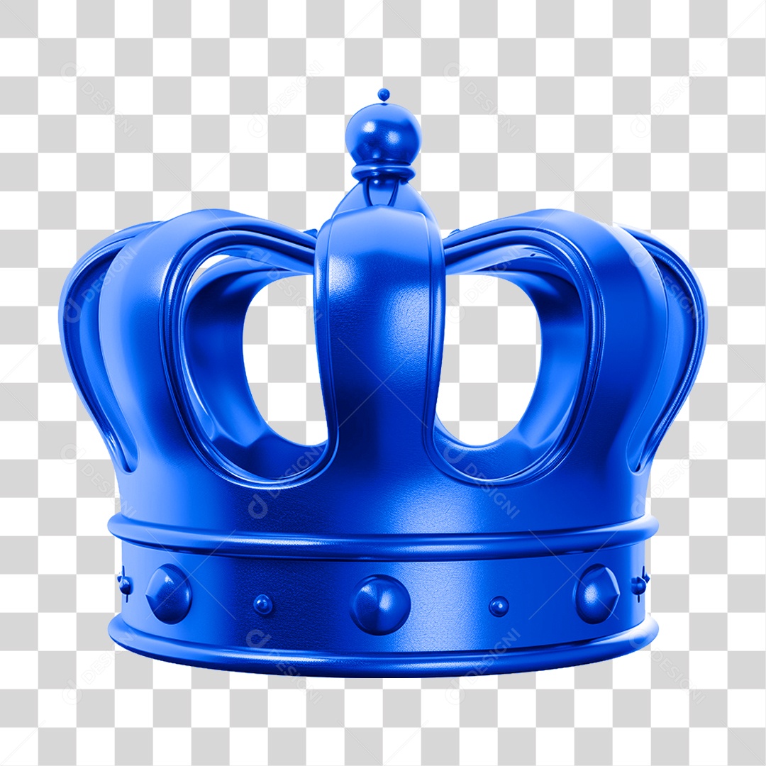 Elemento 3D Coroa de Reino PNG Transparente