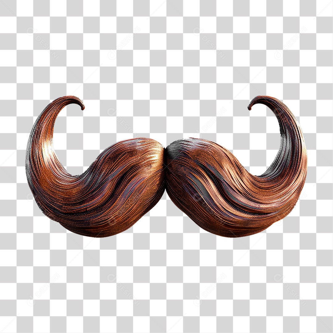 Elemento 3D Bigode PNG Transparente