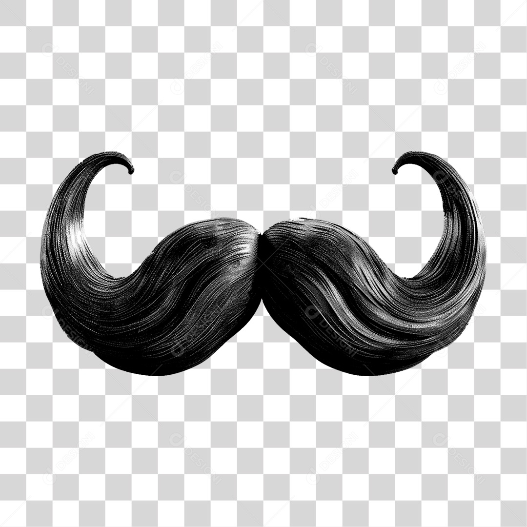 Elemento 3D Bigode PNG Transparente