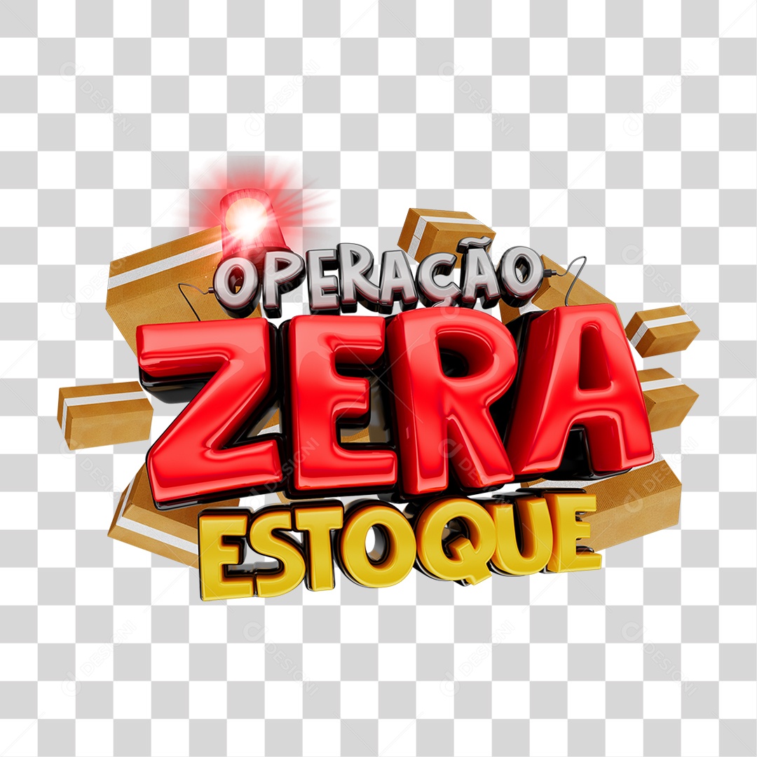 Selo 3D Operação Zero Estoque PNG Transparente