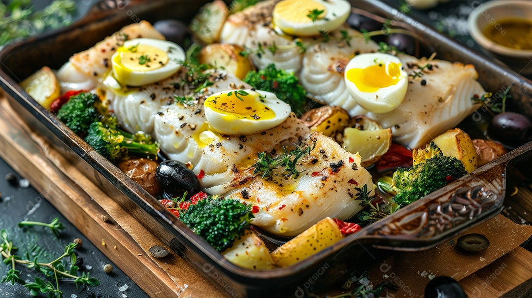 Lombo de bacalhau assado em azeite