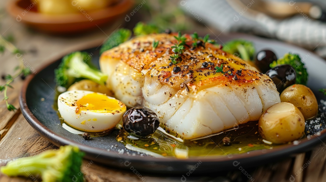 Lombo de bacalhau assado em azeite