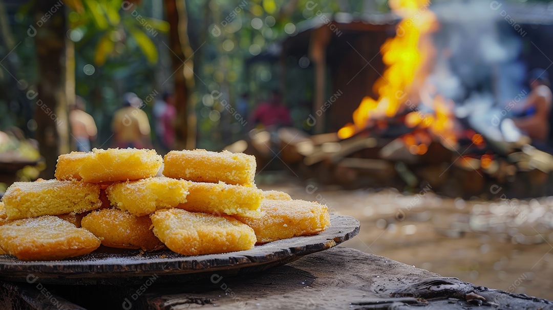 Deliciosos bolos de milho sobre a mesa