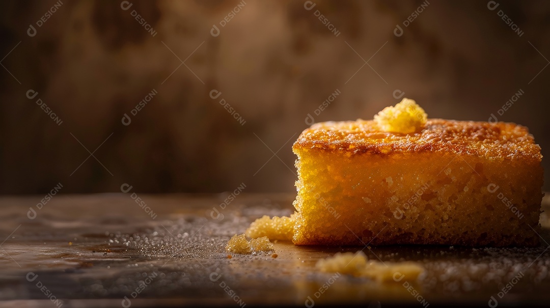 Fatia de bolo de milho